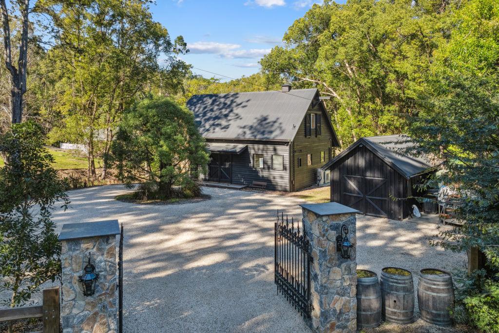 A barn-style building on the property