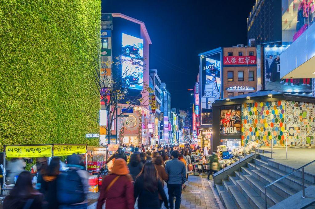 Myeongdong in Seoul, South Korea.