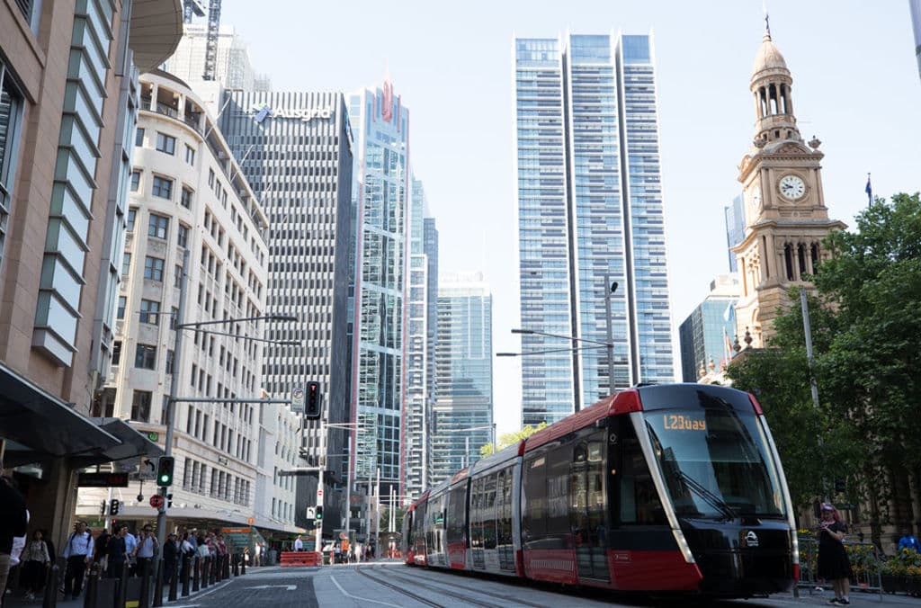 Sydney's new light rail makes it easier for workers to travel in and around CBDs. Photo: Janie Barrett
